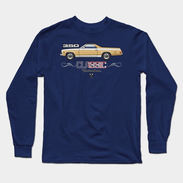 Gold & White 350 Long Sleeve T-Shirt by JRCustoms44